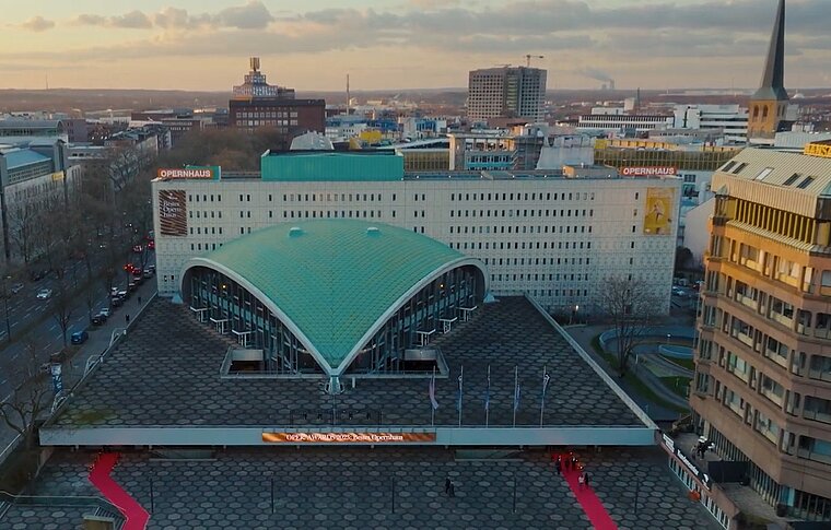 Luftaufnahme des Opernhaus Dortmund im Jahr 2023