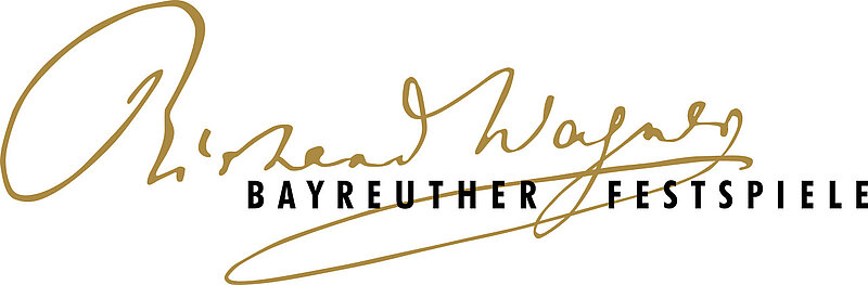 Signatur von Richard Wagner; Logo der Bayreuther Festspiele