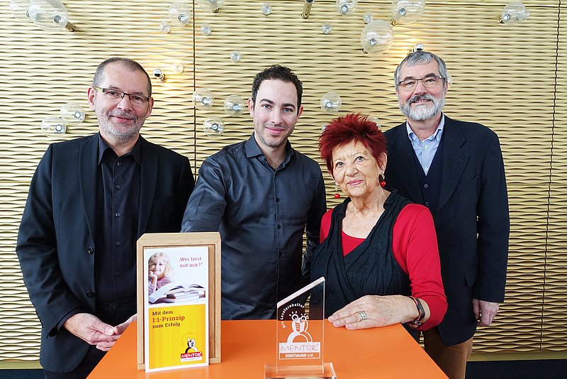 Lesenlernhelfer Helmut Jüngst, GfD Tobias Ehinger, Karin Jüngst, Bernd Hosemann // (c) Anneliese Schürer